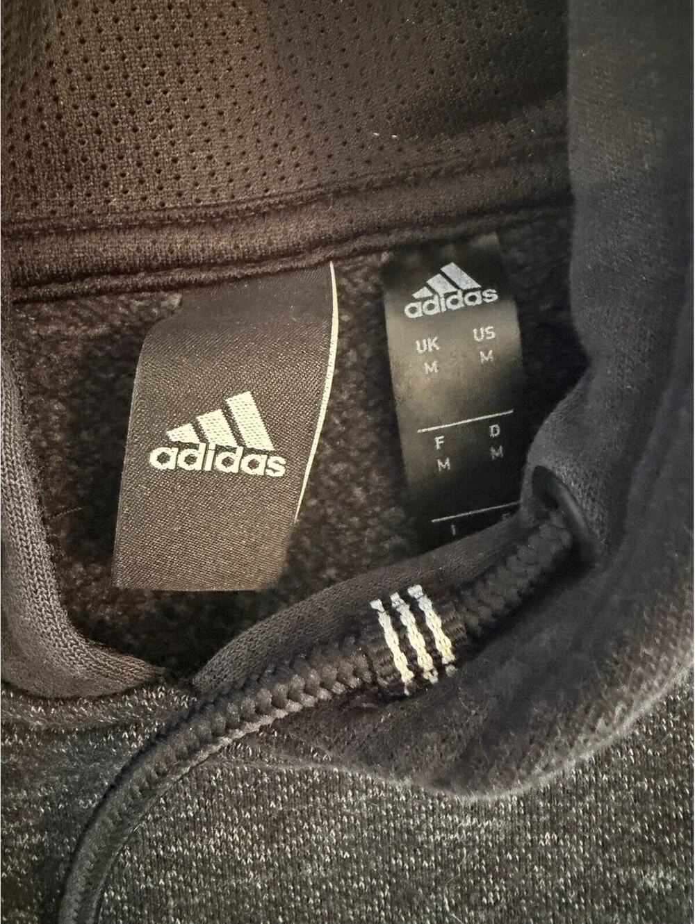 Adidas Essentials Fleece Hoodie - Dark Grey Heather - Men’s Size M